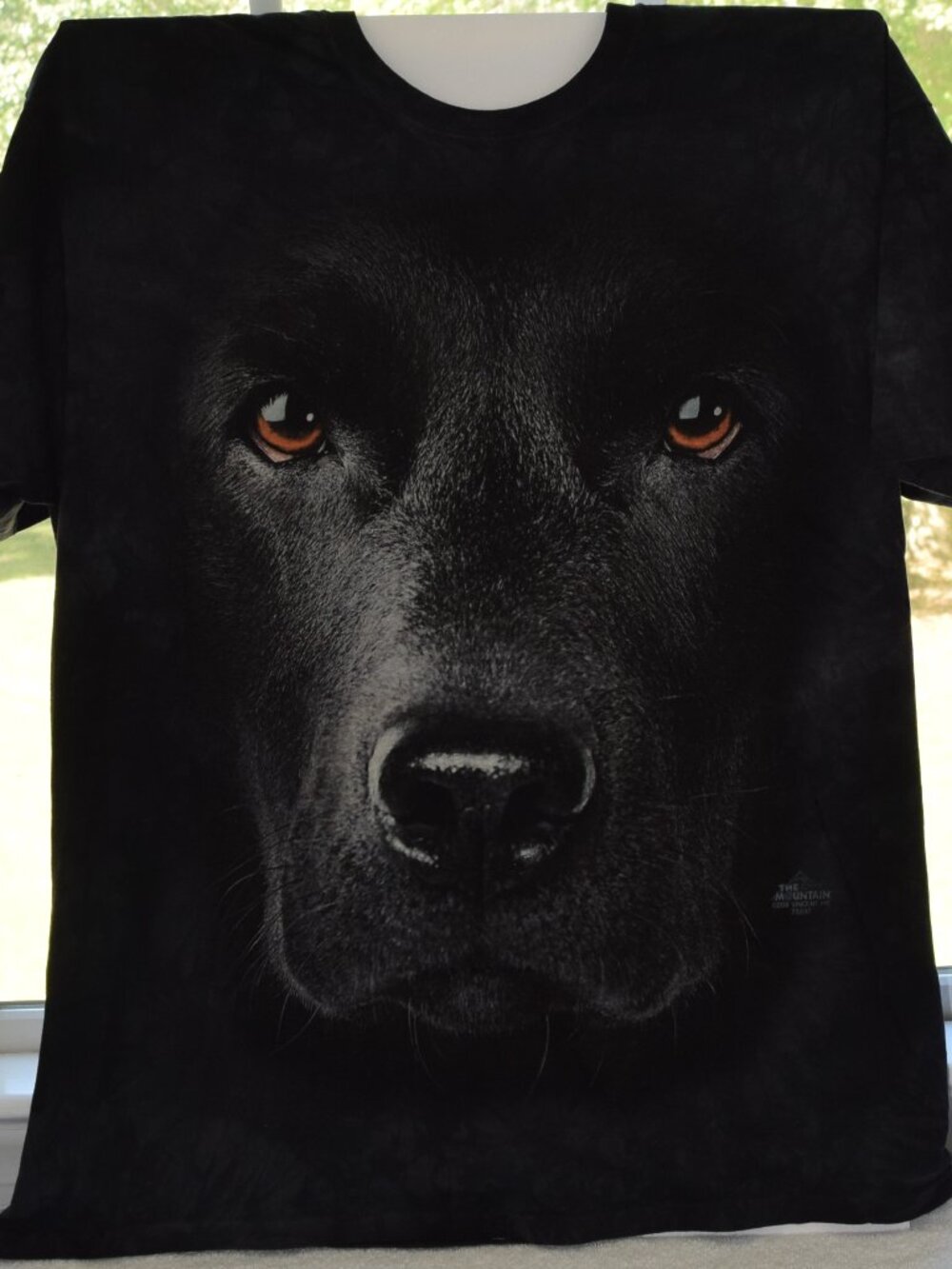 The Mountain Big Black Lab Face Labrador Retriever Tie Dye T-Shirt Mens XL